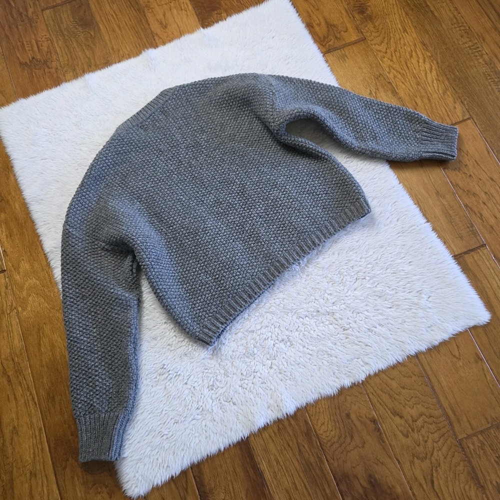 Lenvers Paola Cable Knit Spanish Wool Sweater Women's Medium Grey Boxy - Picture 4 of 10